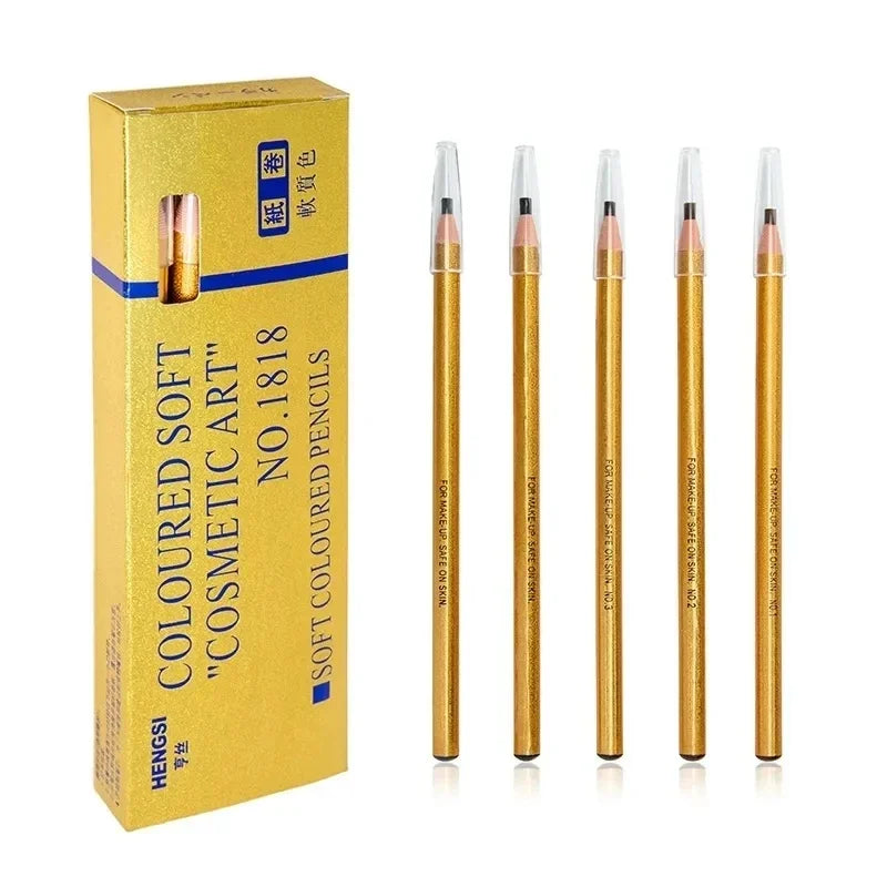 12pcs Waterproof Eyebrow Pencil Set - Natural Microblading & Semi-Permanent Tattoo Makeup Tools