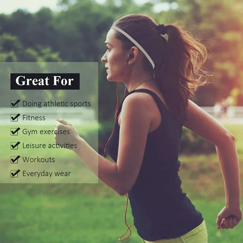 3-Pack Elastic Absorbent Sweat Bands for Sports & Outdoor Exercise - Non-Slip Headbands