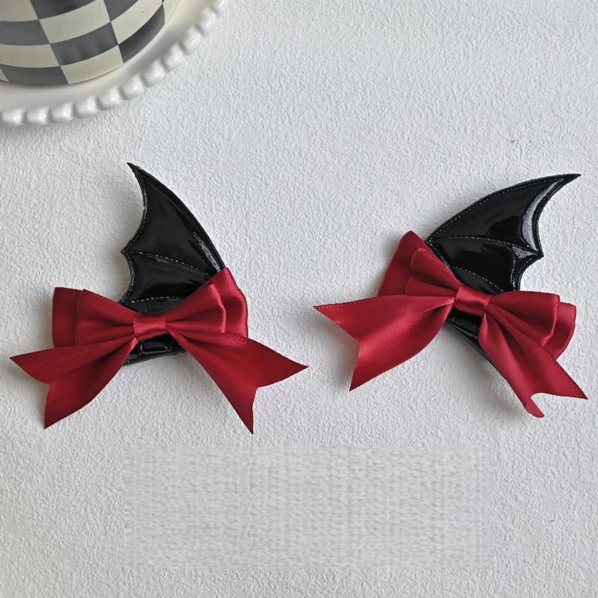 Halloween Devil Horn Bow Hair Clips & Bat Wing Hairpins for Cosplay