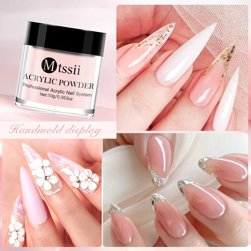 Professional Nail Acrylic Powder & Liquid Set - 8PCS Nail Art Kit with Brush