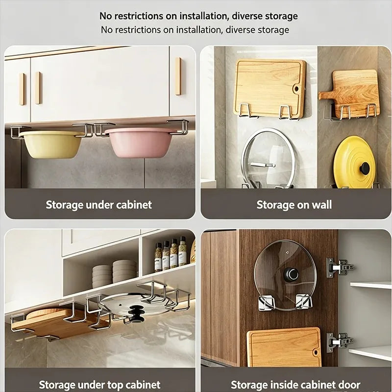 Stainless Steel Sink Sponge Holder Wall-Mounted Kitchen Utensil Organizer