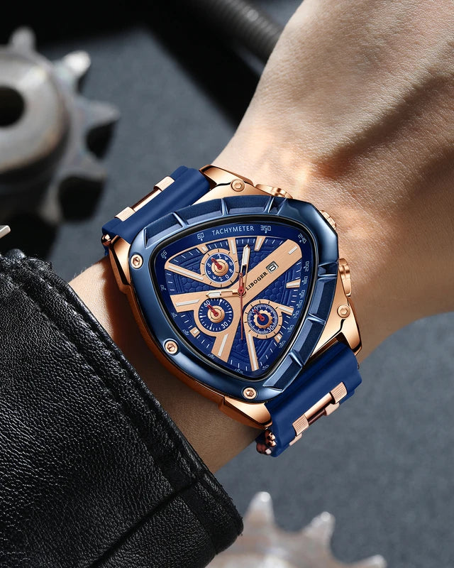 Men's Sports Quartz Watch with Silicone Strap Auto Date - Gift Idea