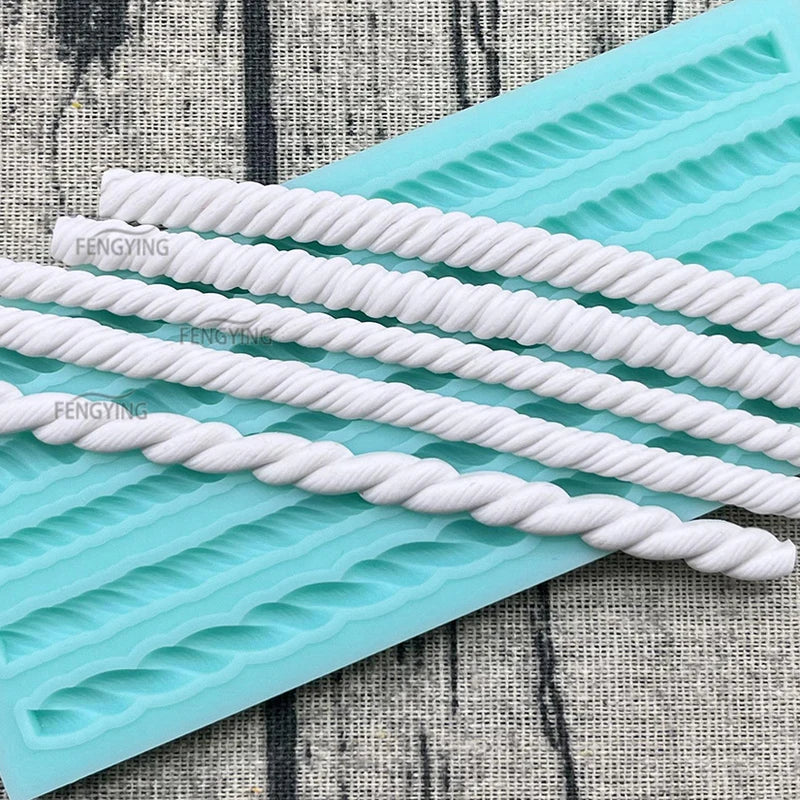 Silicone Cake Mold - Pearl Rope Wave Flower Gemstone Shape for Cake Decorating