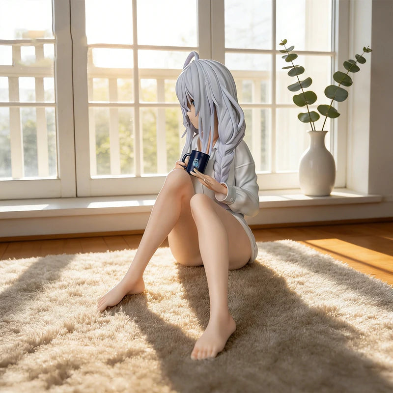 Anime Girl Figure 11cm Sitting In Pajamas Collectible Model Decoration Toy