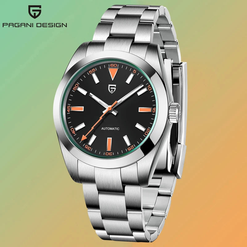 Luxury Automatic Mechanical Wristwatch for Men - Green Glass AR Sapphire Crystal