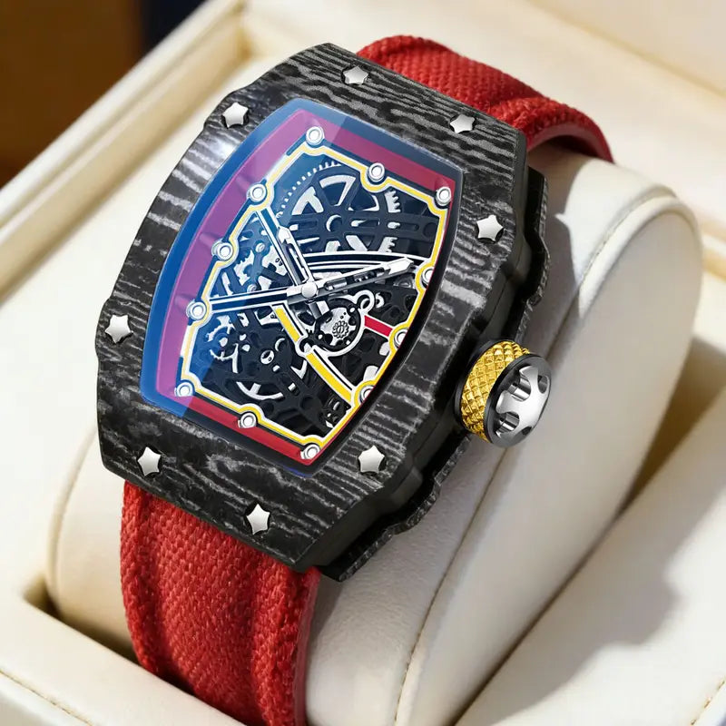 Luxury Men's Quartz Tonneau Watch Waterproof Fashionable AAA Brand