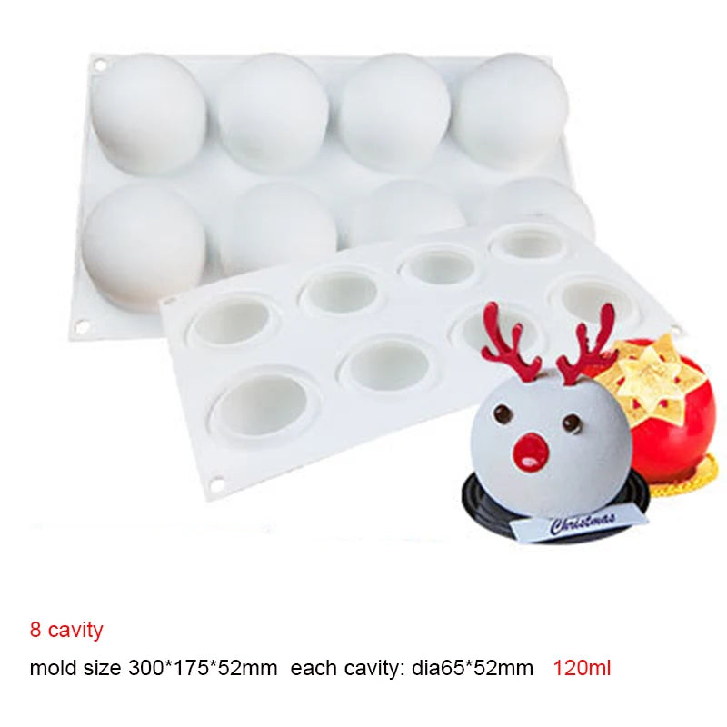 3D Sphere Silicone Mold for Mousse Cake Baking Chocolate Truffles French Dessert