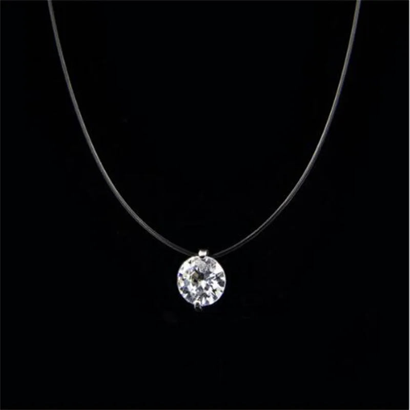 Minimalist Crystal Necklace for Women - Transparent Zircon Choker Jewelry