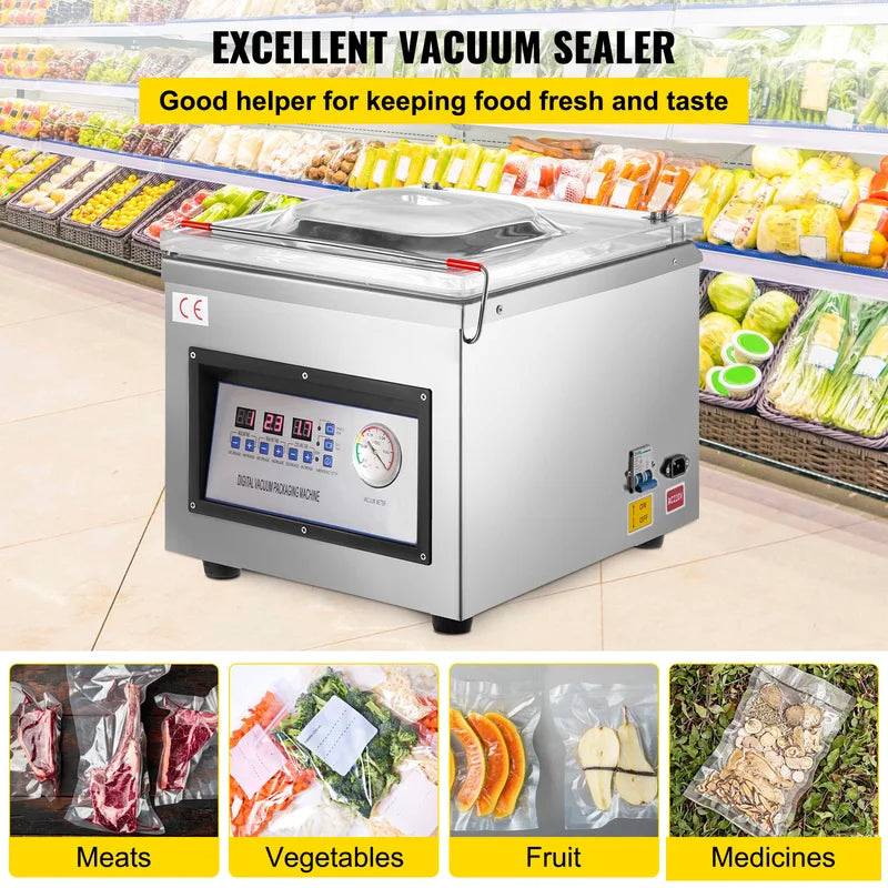 Commercial Chamber Vacuum Sealer 12.2 Inch Food Packing Machine 110V