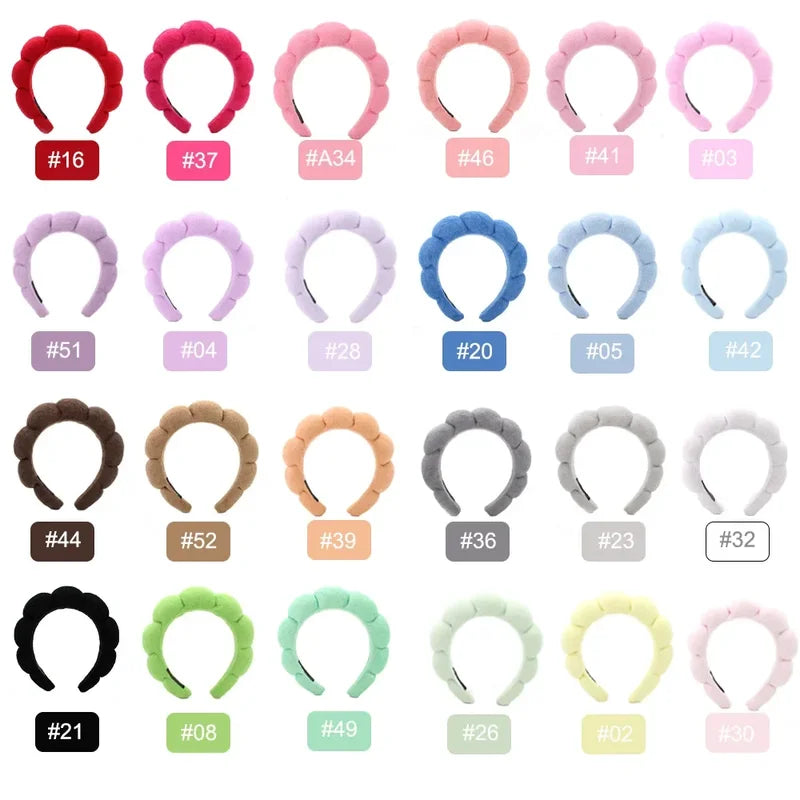 Women Girls Bubble Terry Cloth Hair Headbands - Soft Retro Hair Accessories