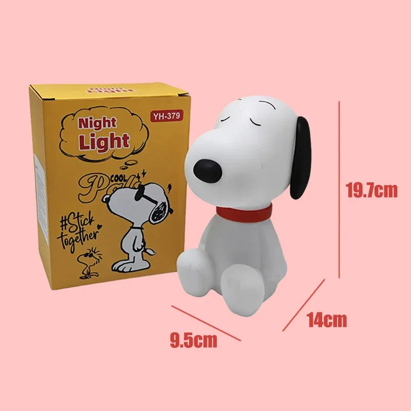 Snoopy Night Light Dimmable Bedside Lamp Cartoon Bedroom Decor Rechargeable Timer Cute Gift
