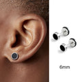 Men's Titanium Steel Black Oil Drip Earrings - Punk Jewelry for Men