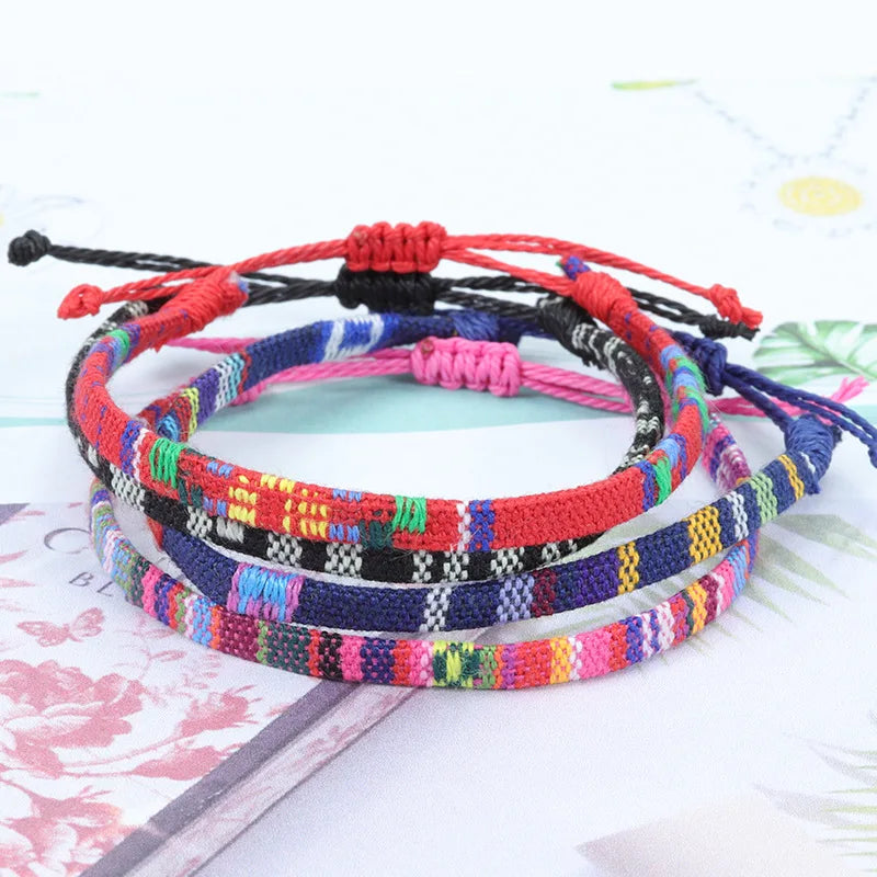 Women & Men Woven Fabric Anklet - Adjustable Beach Foot Leg Jewelry