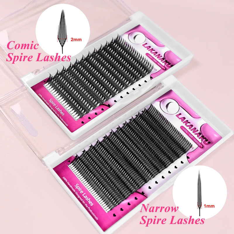False Eyelash Extensions with Anime Spikes - 3D Fibers for Dramatic Lash Looks
