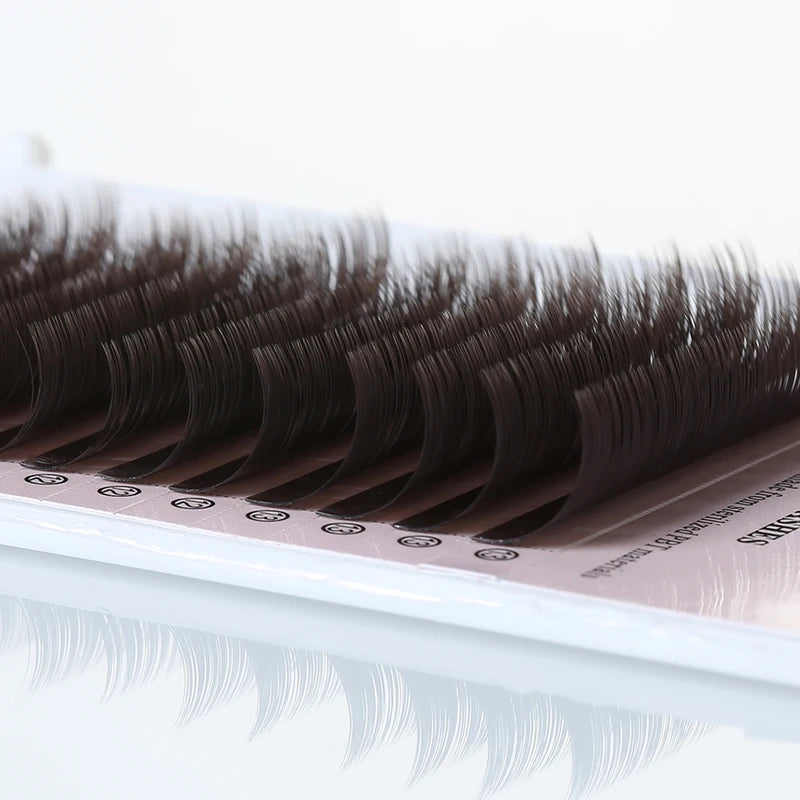 False Eyelashes Mink Style Dark Brown Individual Extensions - 100% Real