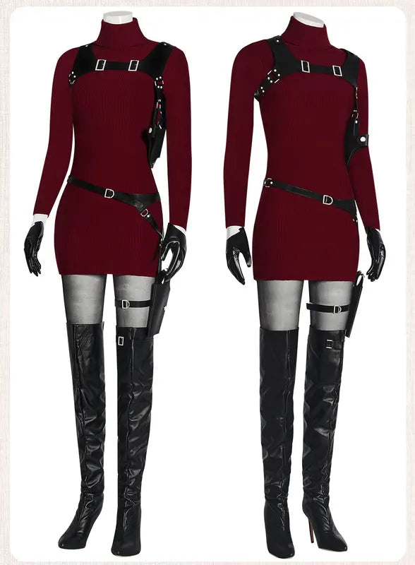 Resident Evil Ada Wong Cosplay Costume Set for Halloween Comic Con Stage