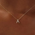 Mini Zircon Letter Choker Necklace for Women Delicate Gold Alphabet Pendant Jewelry