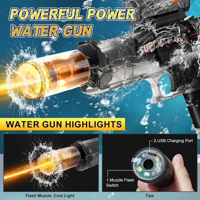 Electric Water Gun Automatic Squirt Blaster for Summer Outdoor Play - Kids & Adults