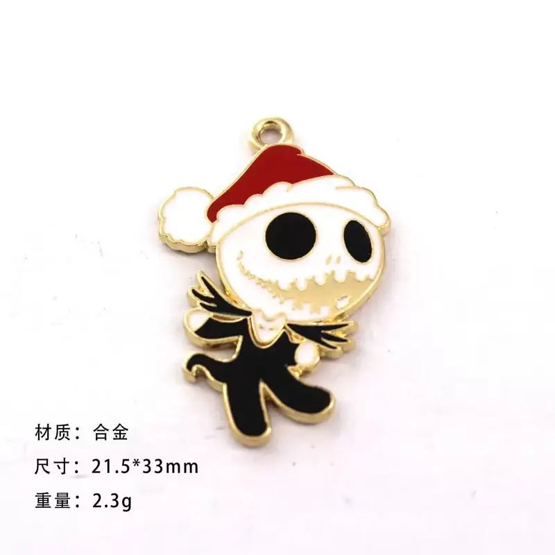 10 Pcs Cartoon Halloween Charm Pendants for DIY Jewelry Making Enamel Craft Supplies