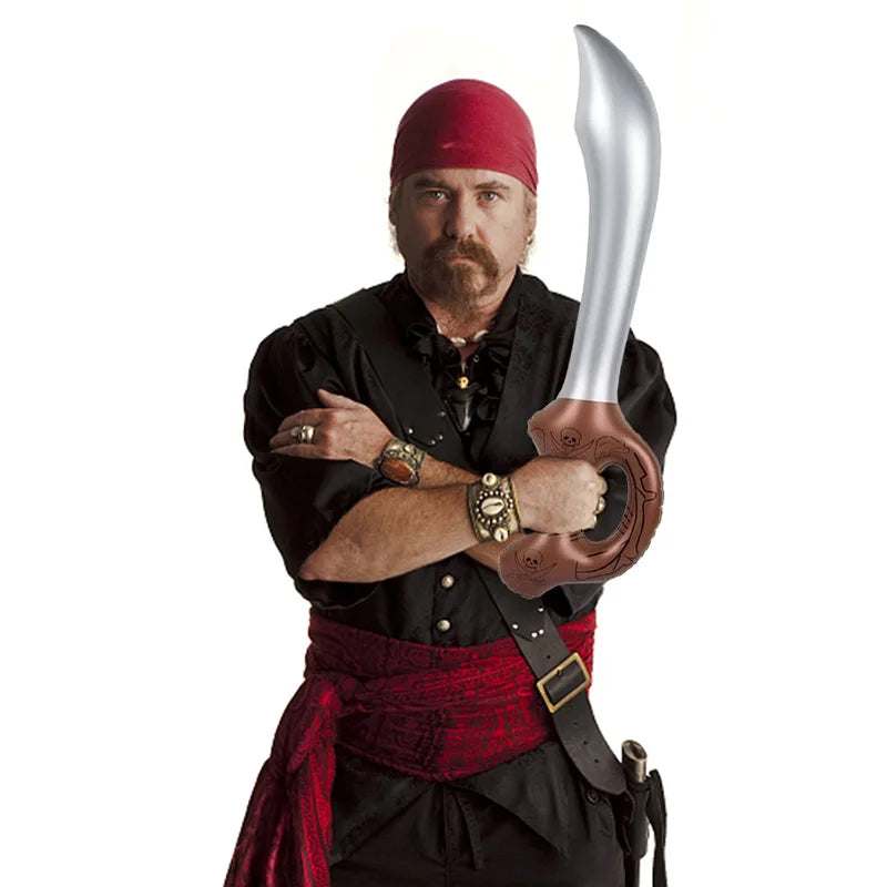 12 Pcs Inflatable Pirate Swords Toy Set for Parties Halloween Pool Play