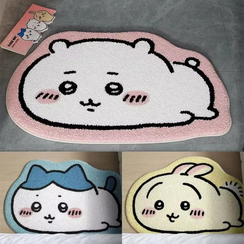 Kawaii Cartoon Plush Floor Mat - Non-Slip Bathroom Living Room Decor Carpet