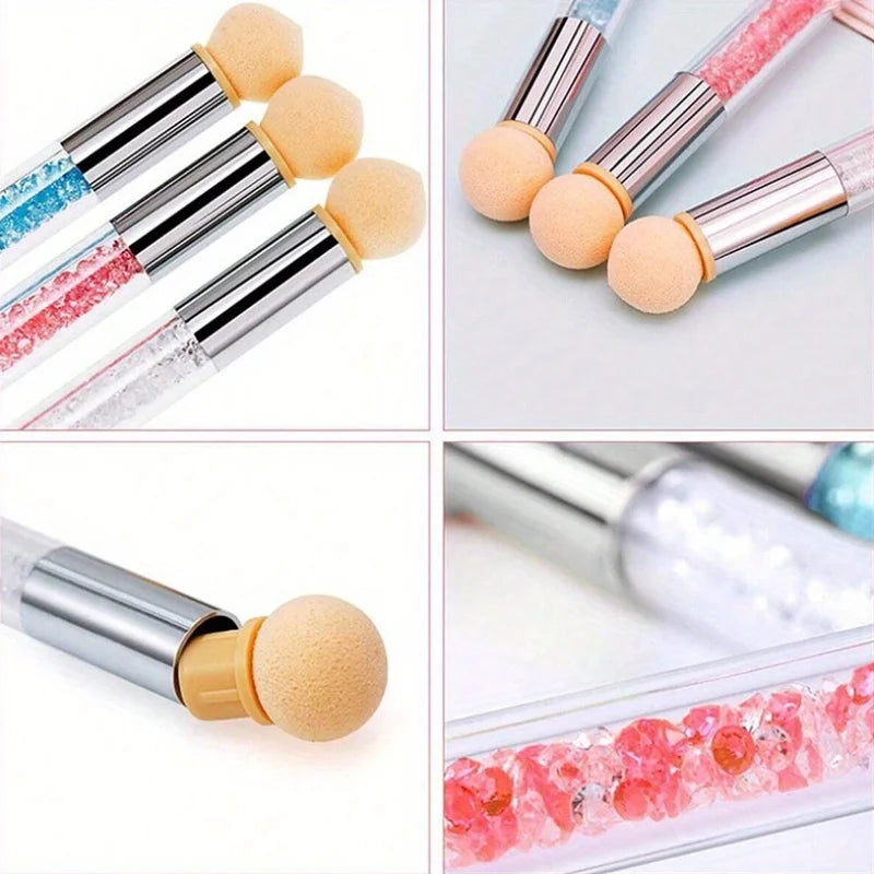 Nail Art Dotting Pen with Gradient Brush & Glitter Powder for Manicure - Multiple Colors
