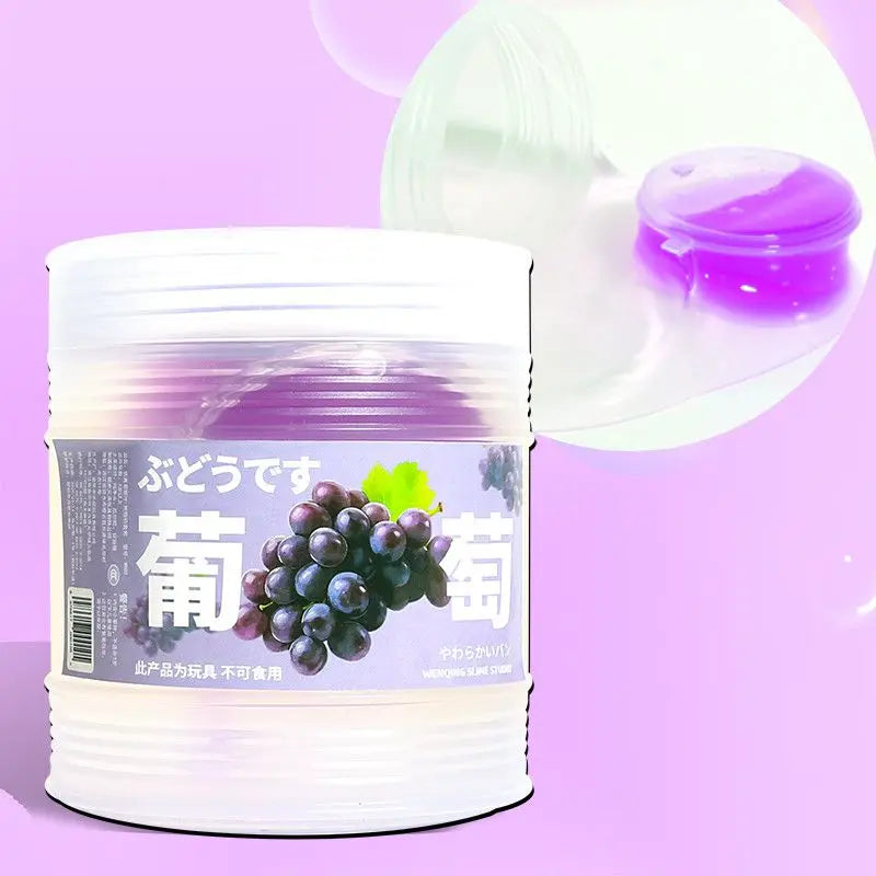 300ML Fake Fruit Juice Slime Bubble Gel Bucket Stress Relief Toy - Non-Toxic, Color Variants