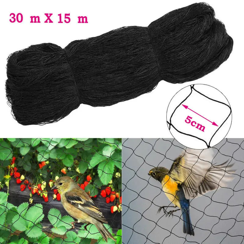 Heavy Duty Nylon Bird Netting 30x15m Garden Mesh for Fruit Trees & Vegetables