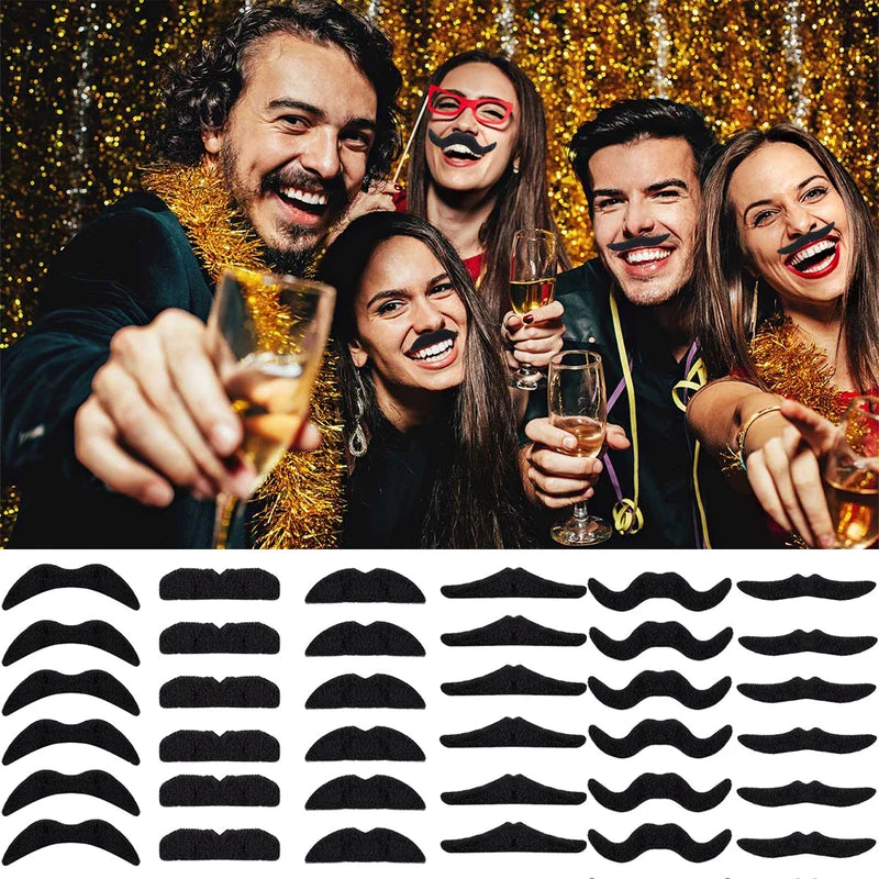 6 Pack Black Fake Beards for Pirates, Disguises & Costumes