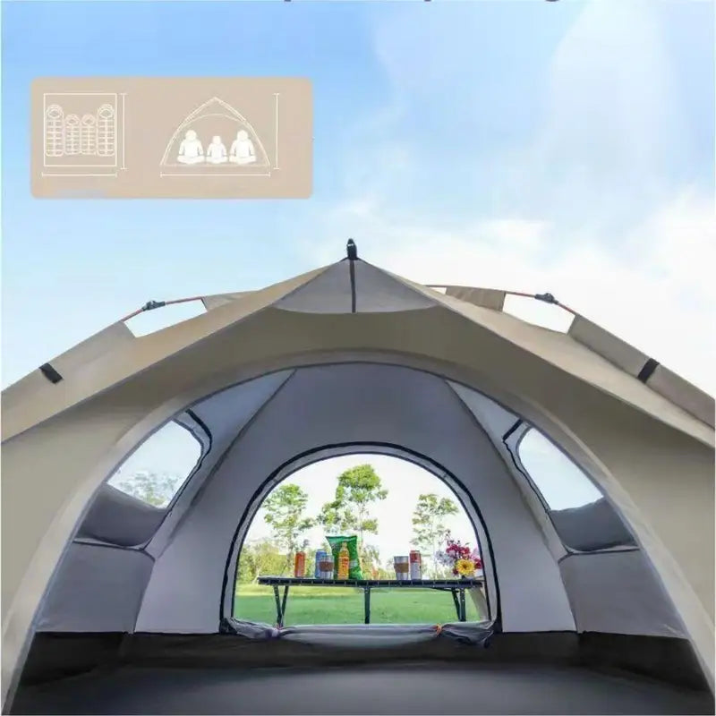 Outdoor Camping Tent with Two Doors and Windows Sunshade Shelter