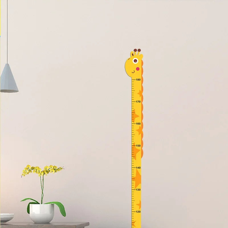 180cm Whimsical Animal Growth Chart Wall Decals for Nursery & Kids Room Decor