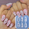 3D Silicone Flower Nail Carving Mold Acrylic Lily Hibiscus Floral Stamping Plate