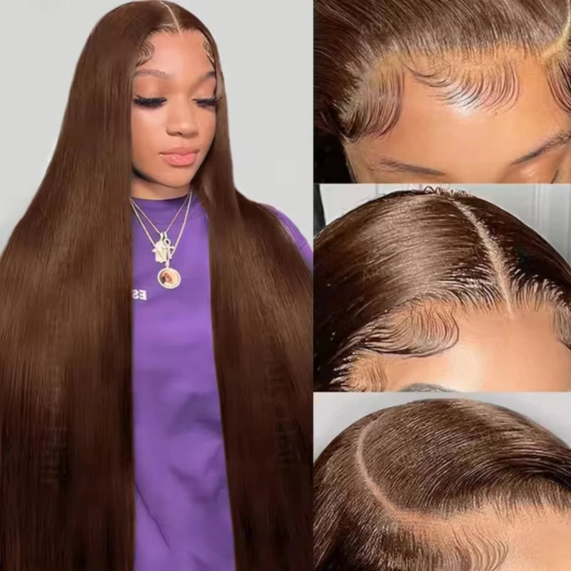 Long Straight Human Hair Wigs 13x4 13x6 HD Transparent Lace Frontal 46 Inch Women’s Hair