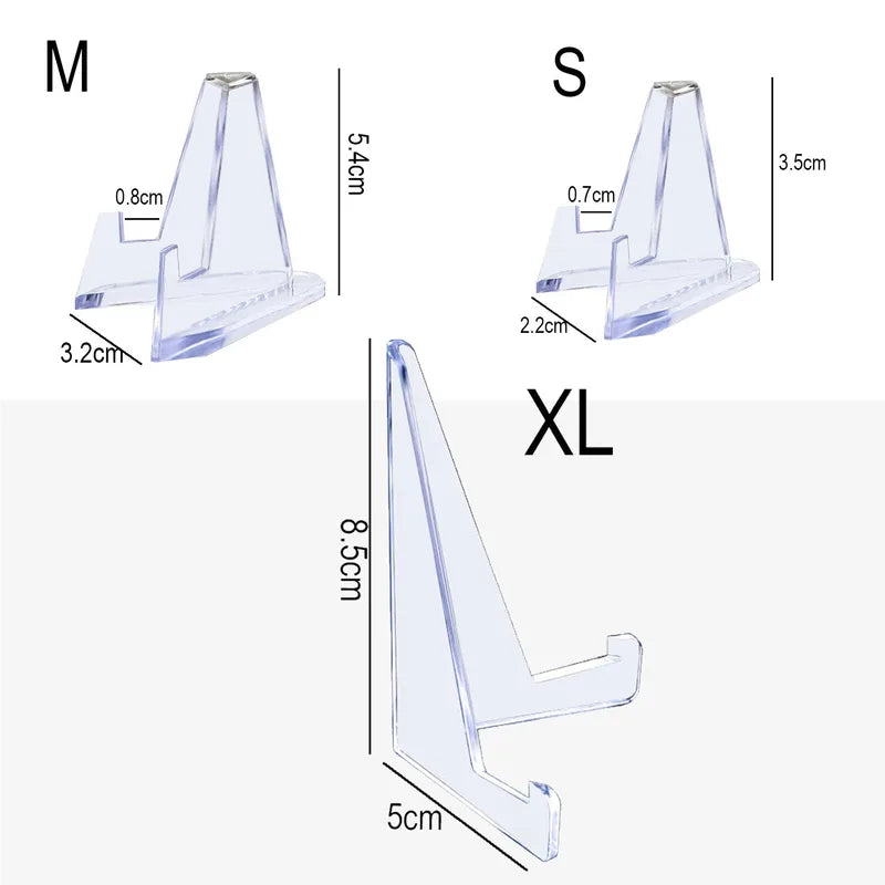 Acrylic Display Holder Triangle Stand for Coins Photos Cards Home Decor