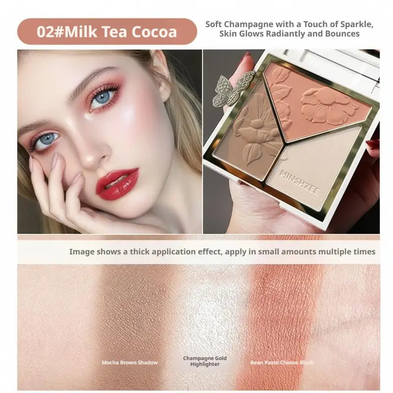 Multicolor Highlight & Blush Palette - Face Brightening Contour Makeup Set