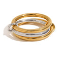 Unique Geometric Stainless Steel Ring for Women - Waterproof Fashion Jewelry