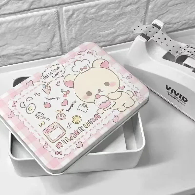 Cute Bear Storage Box with Lid - Rectangular Candy & Card Organizer, Large Capacity