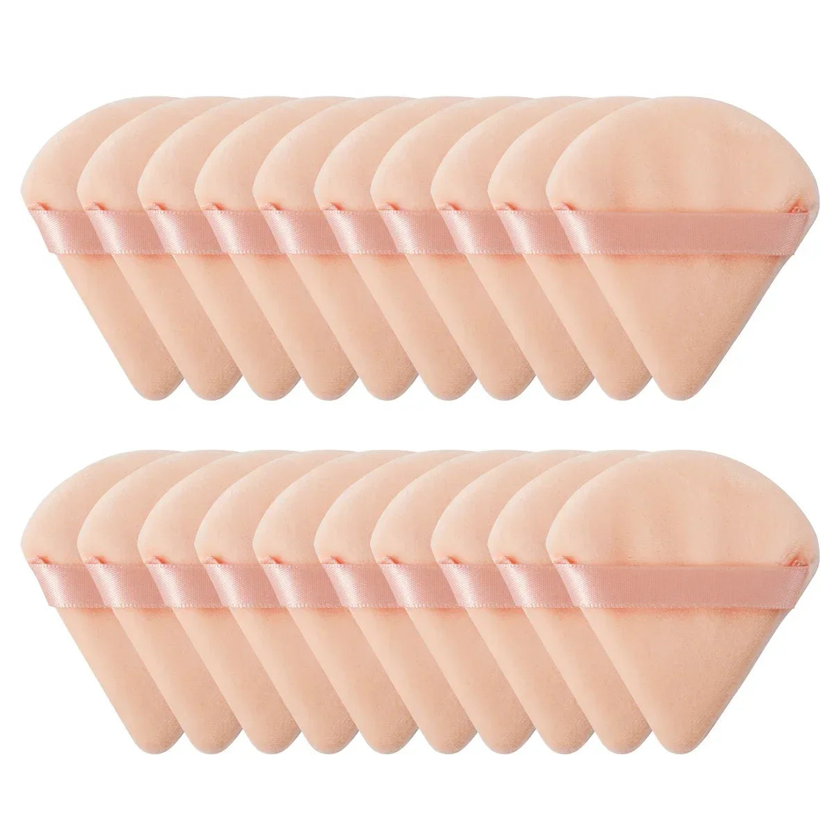 Triangle Velvet Powder Puff Makeup Sponge Set - Washable Mini Face Applicators