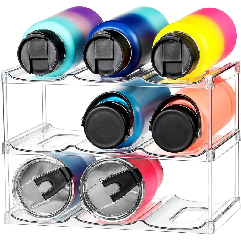 Stackable Large Capacity Water Bottle Storage Rack for Kitchen & Living Room Cabinet