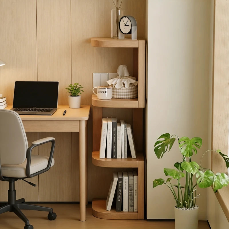 Narrow Corner Bedside Cabinet - Movable Storage Shelf for Small Spaces
