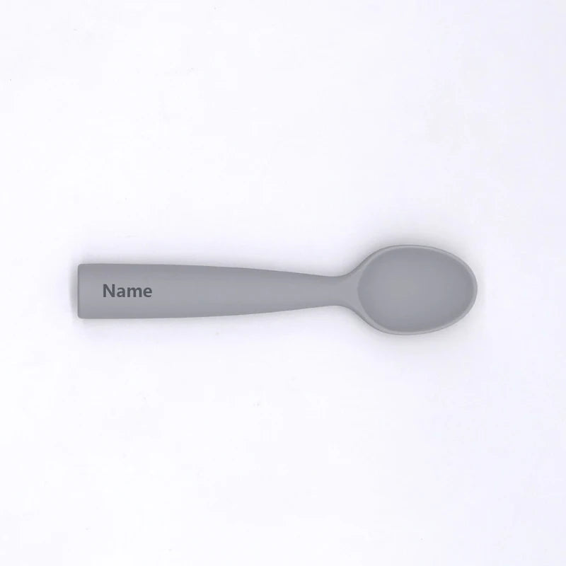 Personalized Silicone Baby Spoon - Soft Childrens Feeding Utensil with Custom Name