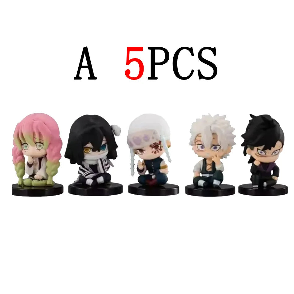 Anime Demon Slayer Sitting Ghost Doll Action Figures - Tanjiro & Inosuke Models