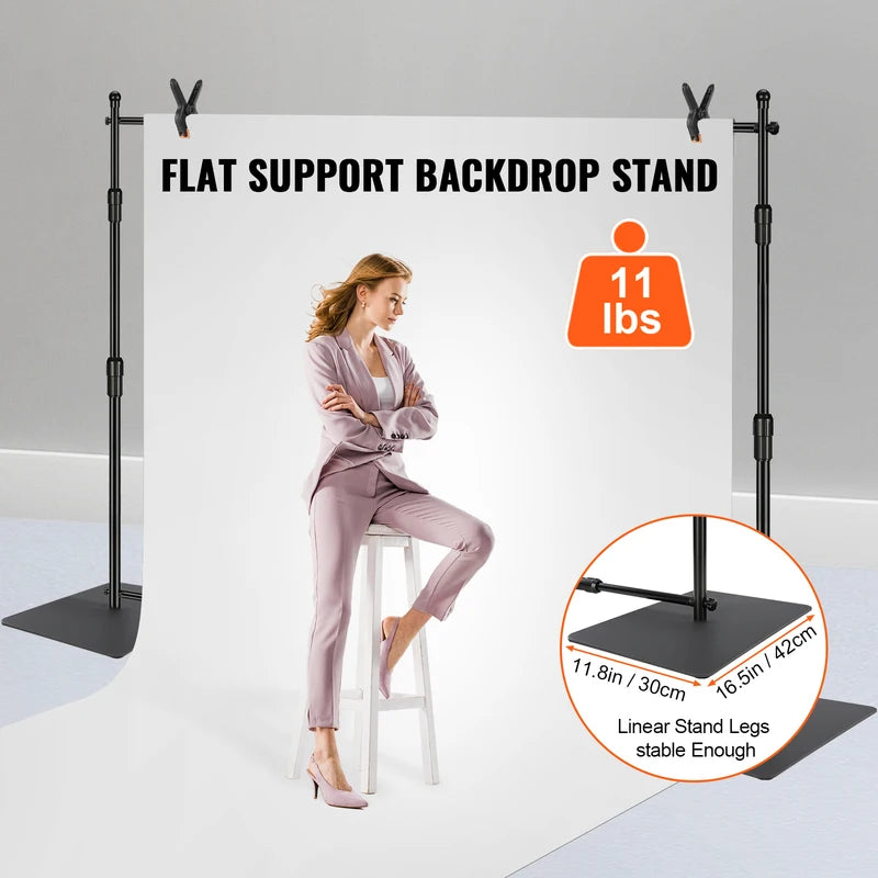 10 ft Heavy Duty Adjustable Photography Backdrop Stand for Studio & Events