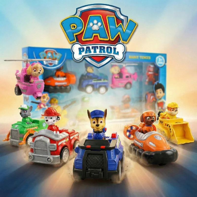 7pcs Paw Patrol Pull Back Cars Set Kids Toy Vehicles Cartoon Character Collection