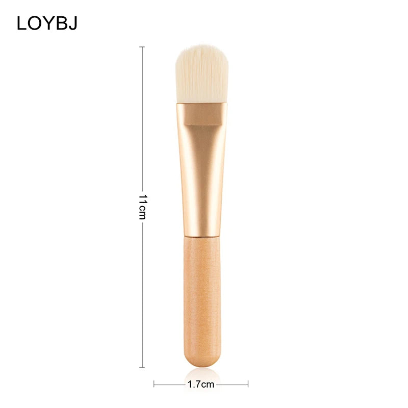 Facial Mask Brush Set - Soft Fiber, Wooden Handle, Portable Makeup Tools