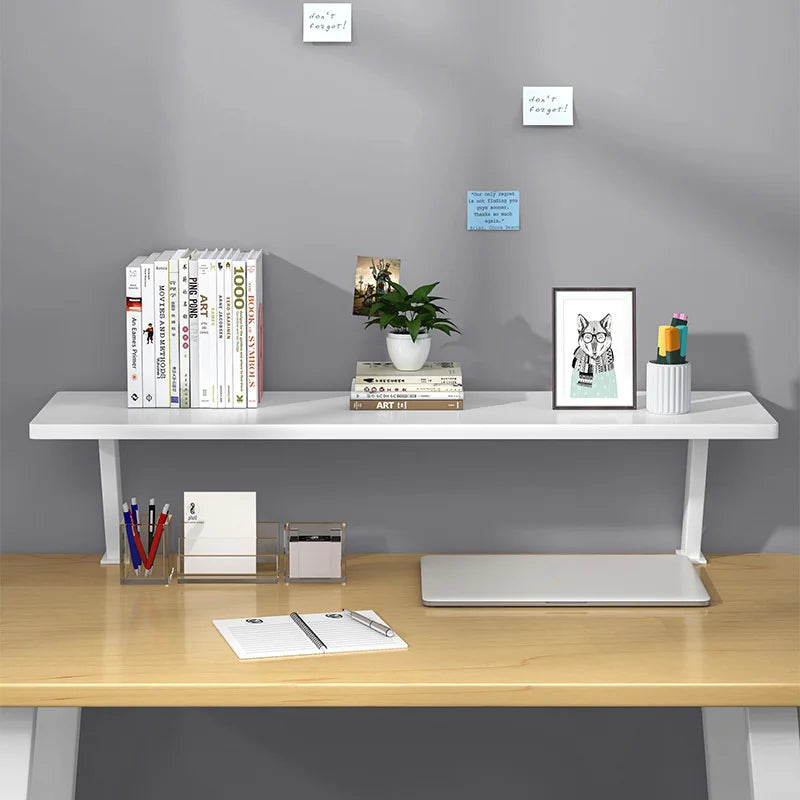 Multi-Color Wooden Desk Organizer with Metal Clamp - Office & Study Storage