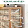 Wooden Shoe Cabinet with Doors, 5 Tiers, Entryway Storage Organizer