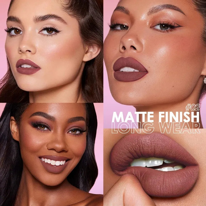 Waterproof Lipstick Set with 14 Colors Long-Lasting Gloss Non-stick Lip Makeup