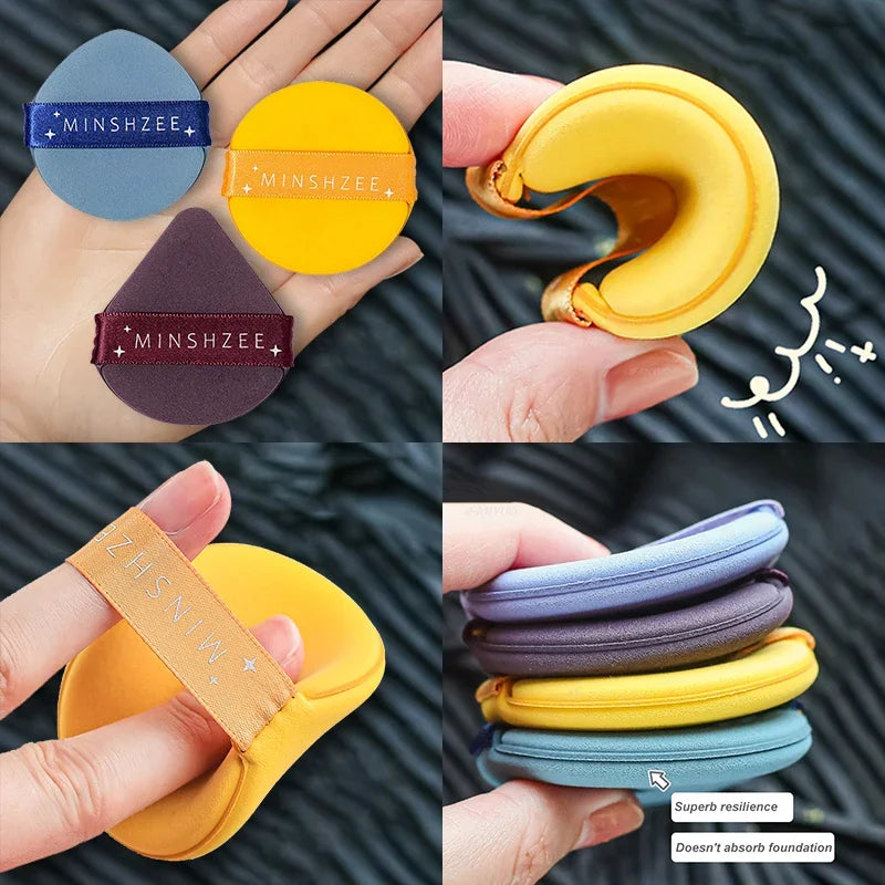 3 Pack Makeup Sponge Puffs - Soft Cotton Face Foundation Blenders