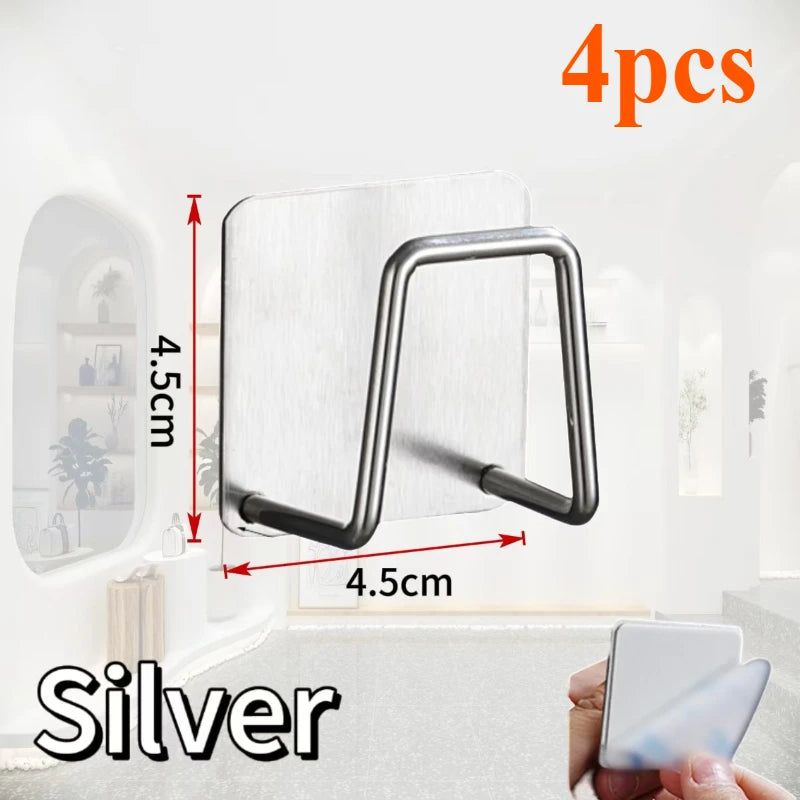 Stainless Steel Sink Sponge Holder Rack Wall Mount Organizer Kitchen Drainage